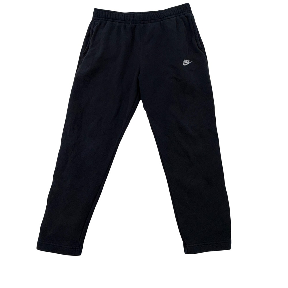 Nike Fleece Joggers Mens XL Black Excellent Embroidered Logo Sweatpants - Picture 1 of 4